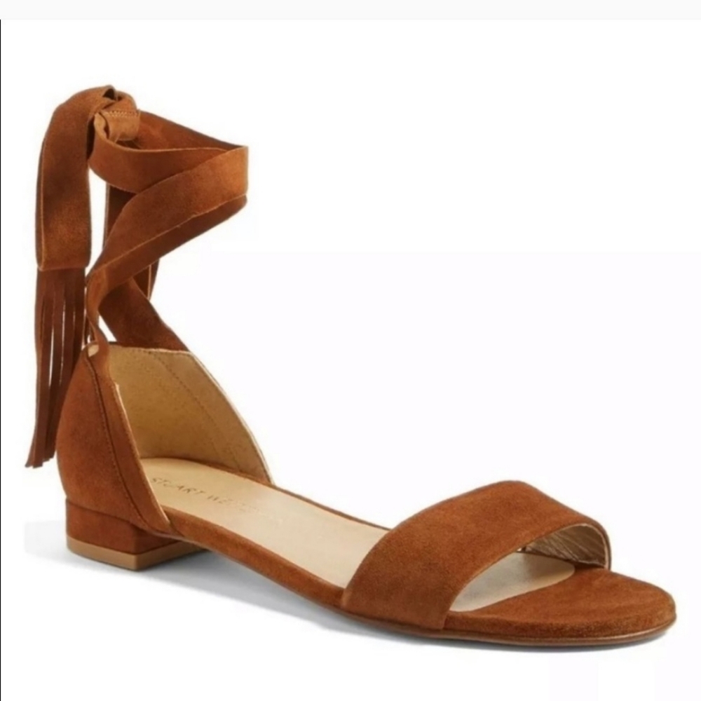 Stuart Weitzman | corbatta fringe lace up sandal | size 6